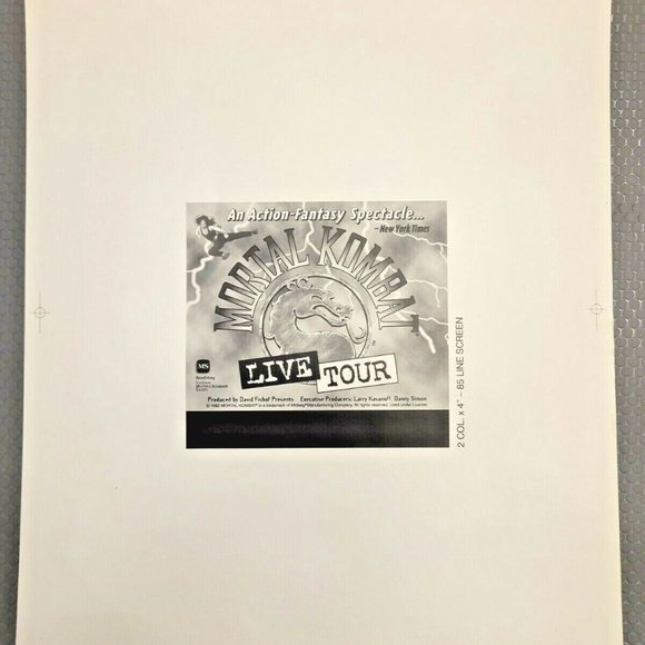 RARE VINTAGE 1995 MORTAL KOMBAT LIVE TOUR AD MAT 1 Only One in Existence… - Picture 3 of 5